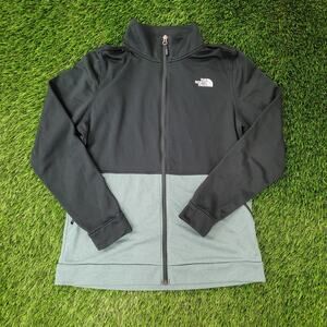 North-Face Colorblock Jacket Womens S/M 19x25 Green Black
